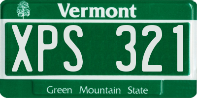 VT license plate XPS321