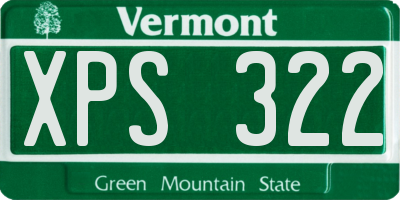VT license plate XPS322