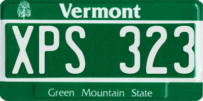 VT license plate XPS323