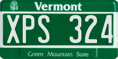 VT license plate XPS324