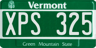VT license plate XPS325