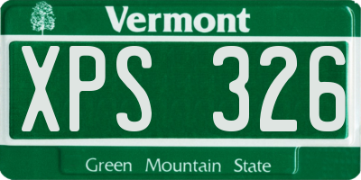 VT license plate XPS326