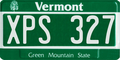 VT license plate XPS327