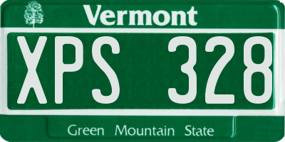VT license plate XPS328