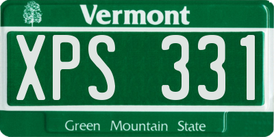 VT license plate XPS331