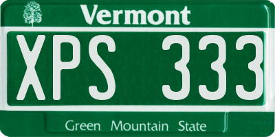 VT license plate XPS333