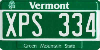 VT license plate XPS334