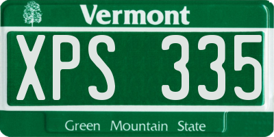 VT license plate XPS335