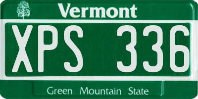 VT license plate XPS336
