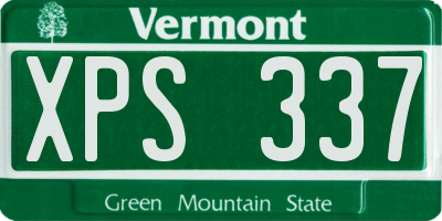 VT license plate XPS337