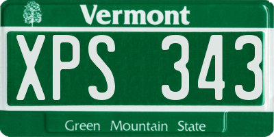 VT license plate XPS343