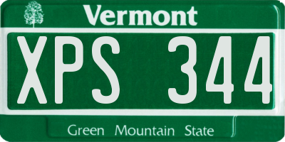 VT license plate XPS344