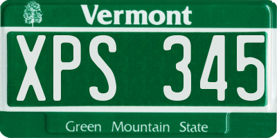 VT license plate XPS345