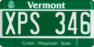 VT license plate XPS346