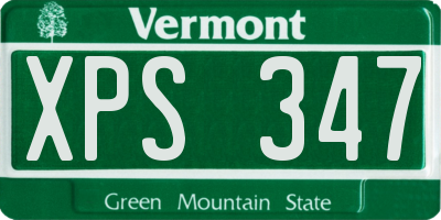 VT license plate XPS347