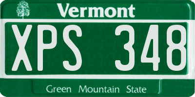 VT license plate XPS348