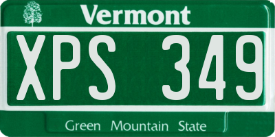 VT license plate XPS349