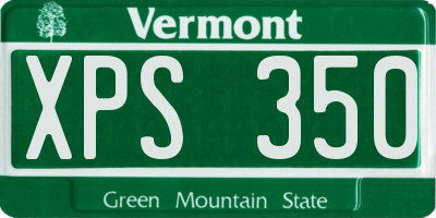 VT license plate XPS350