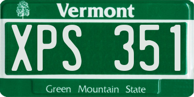 VT license plate XPS351