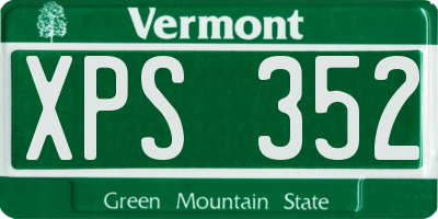VT license plate XPS352