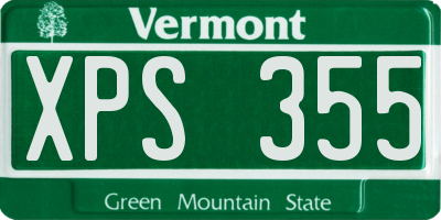 VT license plate XPS355
