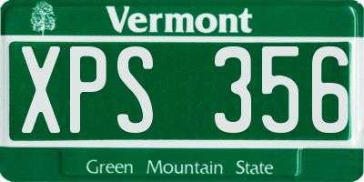 VT license plate XPS356