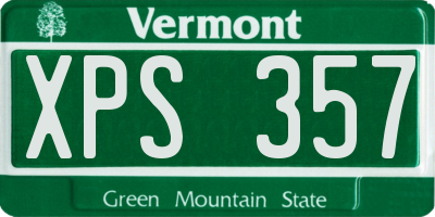 VT license plate XPS357