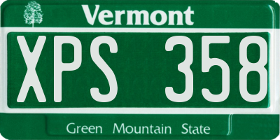 VT license plate XPS358
