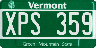 VT license plate XPS359