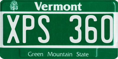 VT license plate XPS360