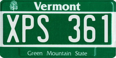 VT license plate XPS361
