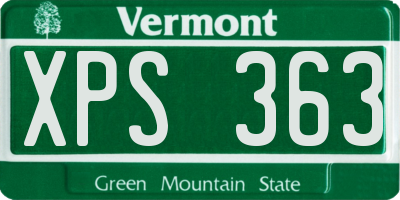 VT license plate XPS363