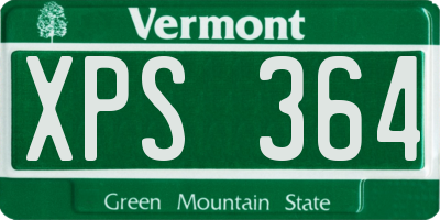 VT license plate XPS364