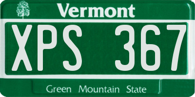 VT license plate XPS367