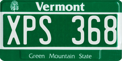 VT license plate XPS368