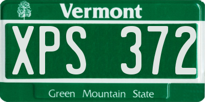 VT license plate XPS372