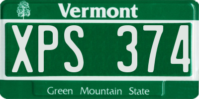 VT license plate XPS374