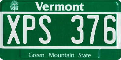 VT license plate XPS376