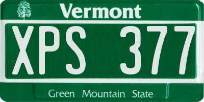 VT license plate XPS377