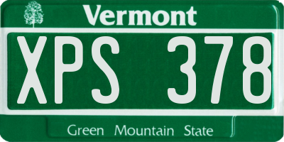 VT license plate XPS378