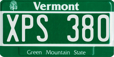 VT license plate XPS380