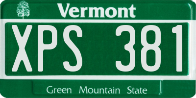 VT license plate XPS381