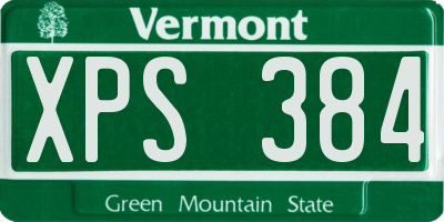 VT license plate XPS384