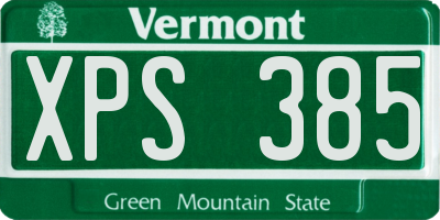 VT license plate XPS385