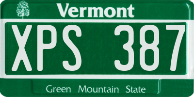 VT license plate XPS387