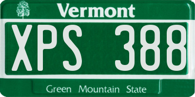 VT license plate XPS388