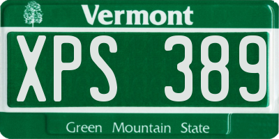 VT license plate XPS389