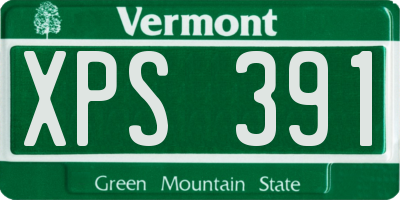 VT license plate XPS391