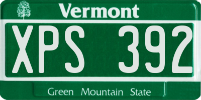 VT license plate XPS392