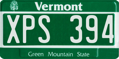 VT license plate XPS394